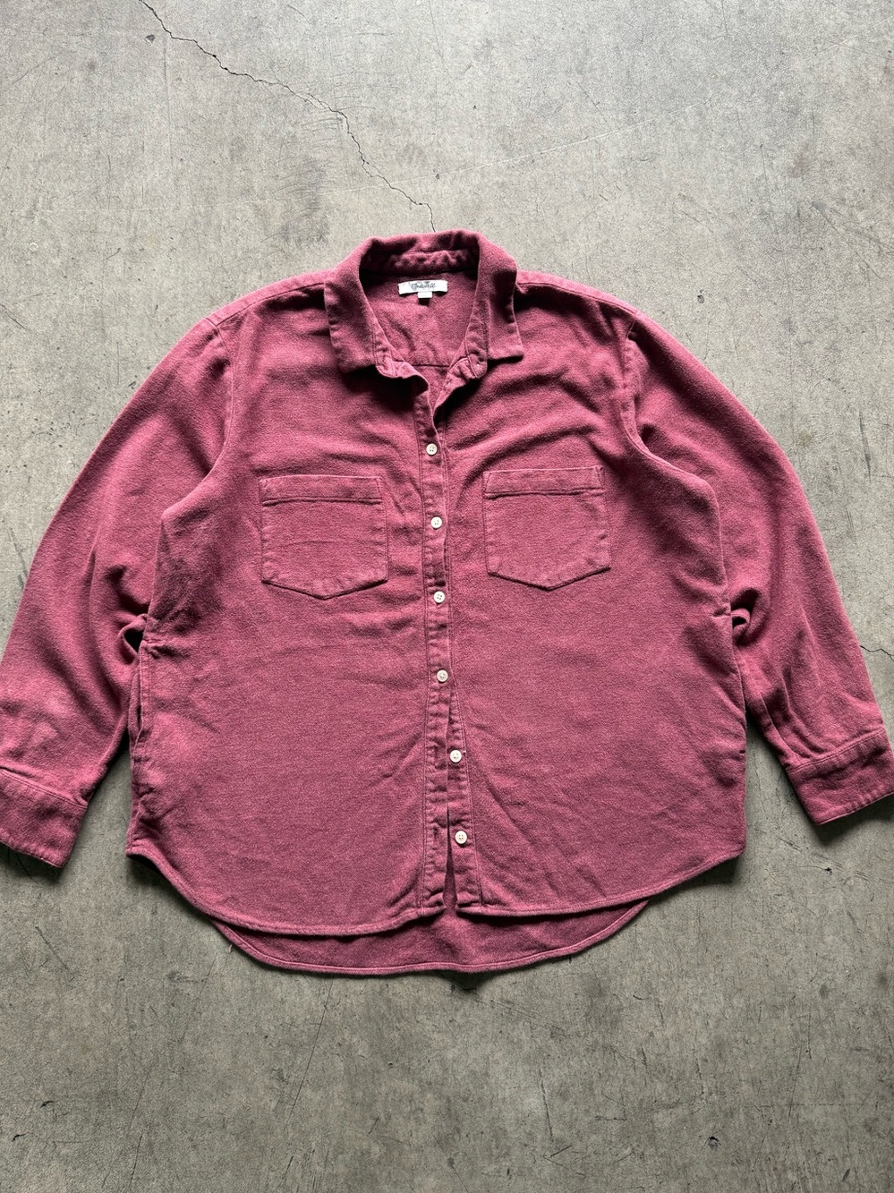 Madewell Shaclrt Soft Button-Up Shirt Jacket in Dusty Rose - Size L
